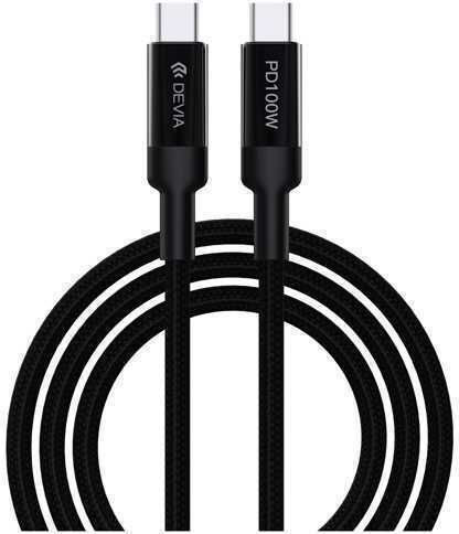 Devia USB 2.0 Cable USB-C male - USB-C 100W PD Μαύρο 1.5m 354212