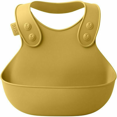 Bibs Overall Waterproof Bib Silicone with Button & Pocket Yellow 4000254