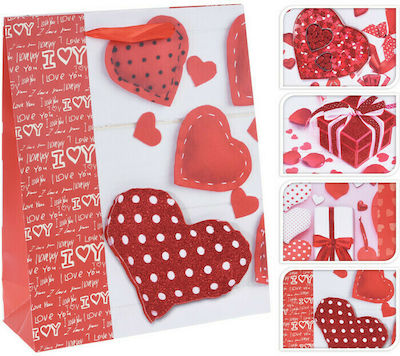 Gift Bag With Hearts Medium