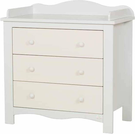 Rigel Baby Kommode mit 3 Schubladen Rosa 100x52x90cm