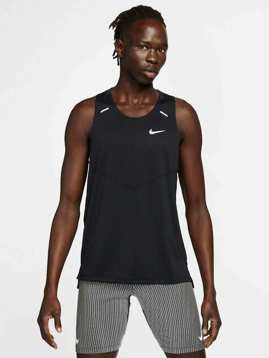 Nike Running Ανδρική Μπλούζα Dri-Fit Αμάνικη Μαύρη