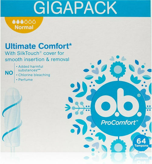 O.B. Tampoane ProComfort Gigapack pentru Flux Normal 64buc