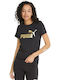 Logo Women's T-shirt Polka Dot Black