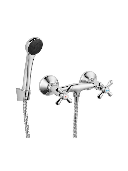 Ferro XR77 Retro Shower Shower Faucet Complete Set Silver