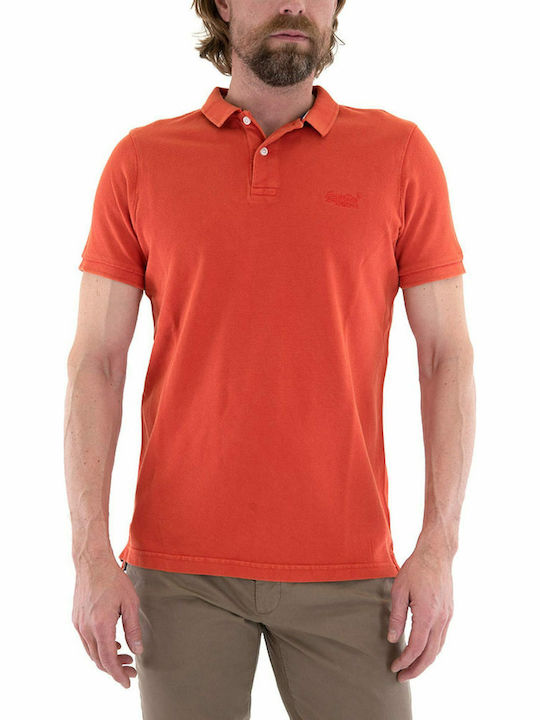 Superdry Destroy Polo T-Shirt Orange