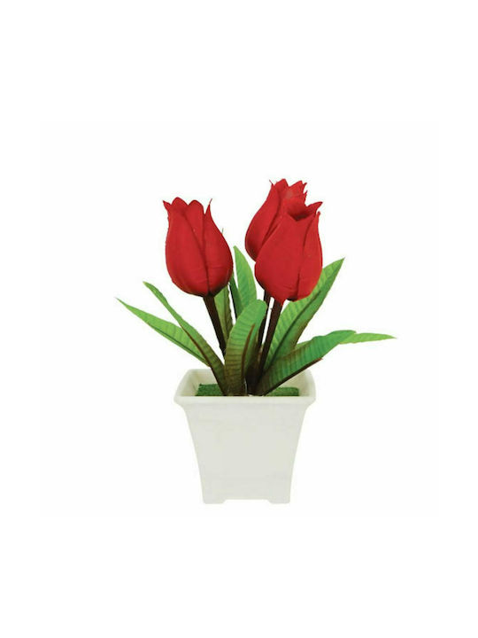 Marhome Artificial Plant in Small Pot Κόκκινo 19cm 1pcs