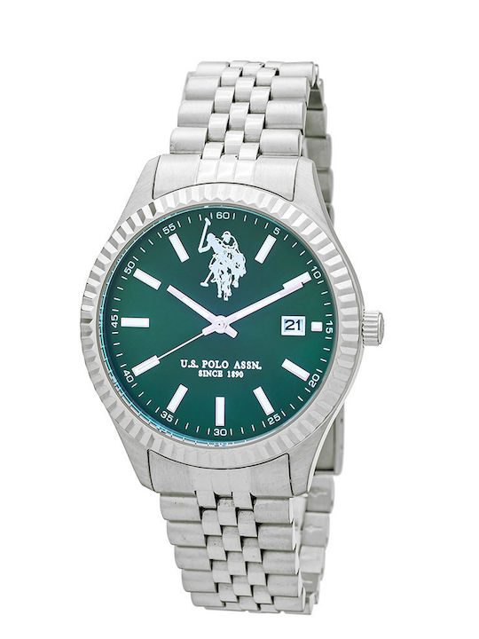 U.S. Polo Assn. Men's Watch 40mm Battery with Silver Metal Bracelet