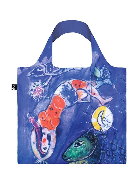 Loqi Marc Chagall - The Blue Circus Recycled Fabric Shopping Bag in Blue color