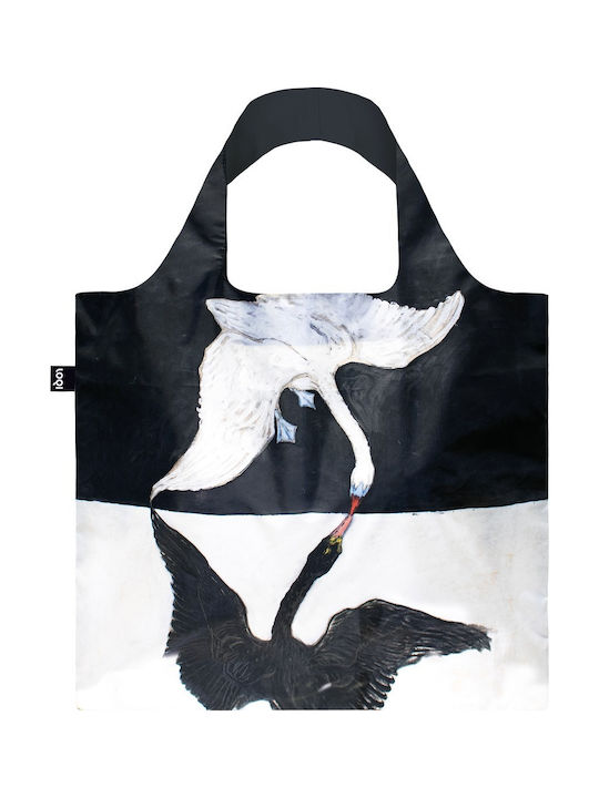 Loqi Recycled Hilma AF Klint - The Swan Fabric Shopping Bag in Black color