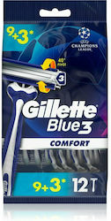 Gillette Blue3 Comfort Disposable Razors with 3 Blades 12pcs