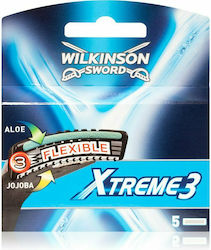 Wilkinson Sword Xtreme 3 Flexible Replacement Heads with 3 Blades & Lubricating Tape 5pcs