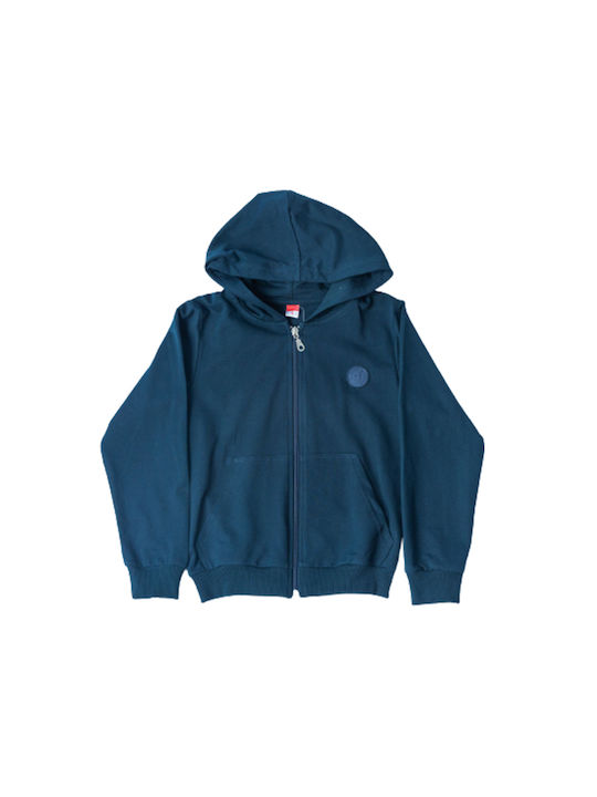 Joyce Boys Hooded Sweatshirt with Zipper Blue