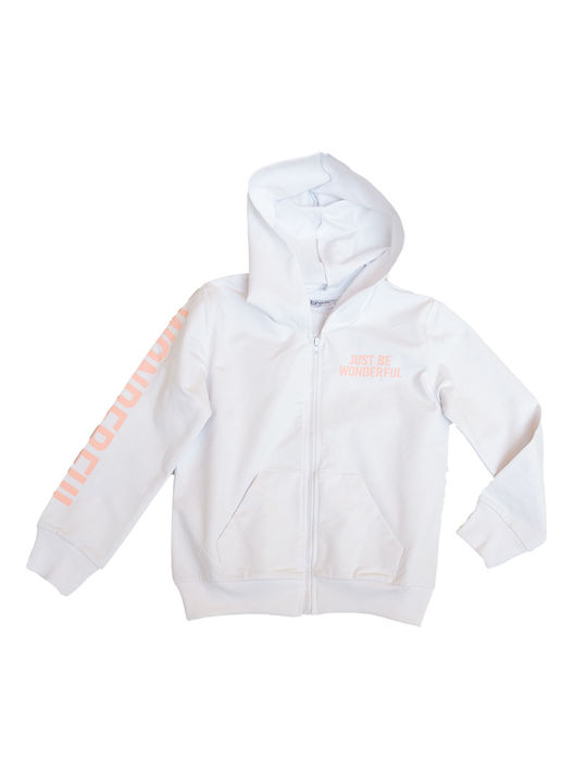 Trax Girls Hooded Sweatshirt with Zipper White