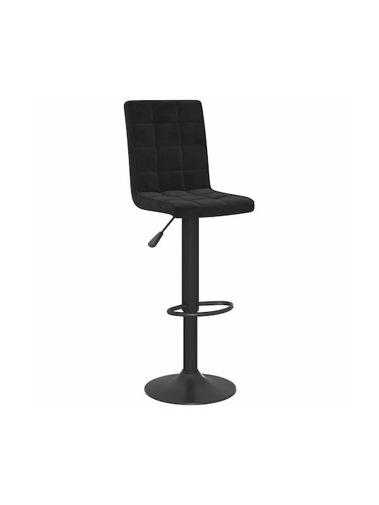 Stool Bar with Back & Adjustable Height Black 40x52x102.5-124.5cm