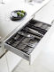 Yamazaki Drawer Cutlery Tray Tower Opening Plastic 47.5x35x5.5cm Black