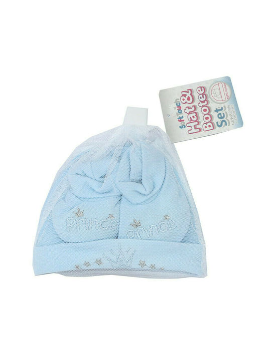 Soft Touch Cotton Baby Set 2-tlg. Mütze und Schuhe (HB15B) Blau
