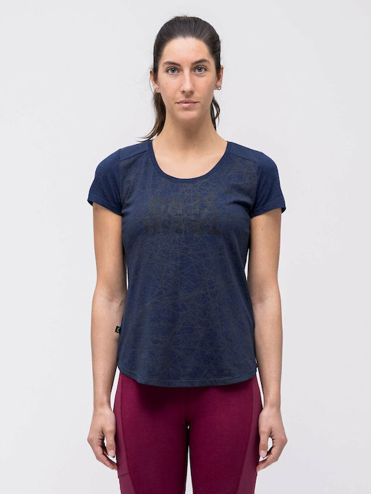 Alpine Hemp Print Γυναικείο T-shirt Μπλε