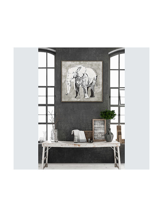 Zaros Ελέφαντας Πίνακας σε Καμβά 90x90cm