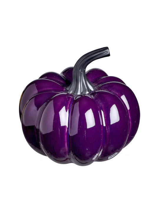 JK Home Decoration Διακοσμητική Κολοκύθα από Κεραμικό Υλικό Μωβ 16x16x15cm