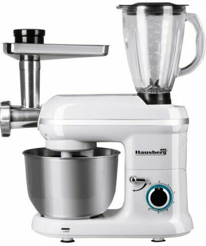 Hausberg HB-7605AB Κουζινομηχανή 1000W με Ανοξείδωτο Κάδο 5lt