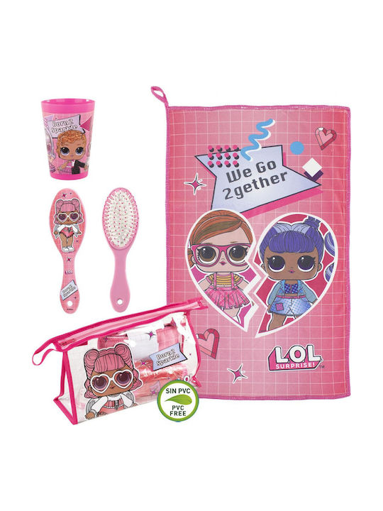 Cerda Kids Hair Brush Set Lol Surprise Pink