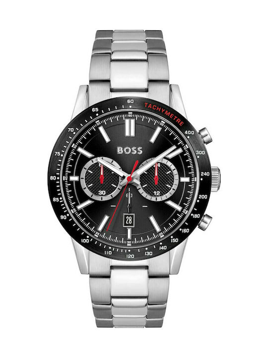 Boss Allure Ανδρικό Ρολόι 46mm Χρονογράφος Μπαταρίας με Ασημί Μεταλλικό Μπρασελέ