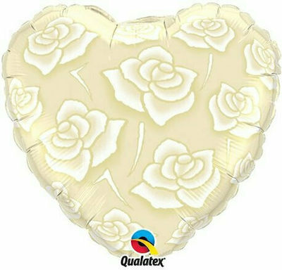 Balloon Foil Valentine's Day Heart White 46cm