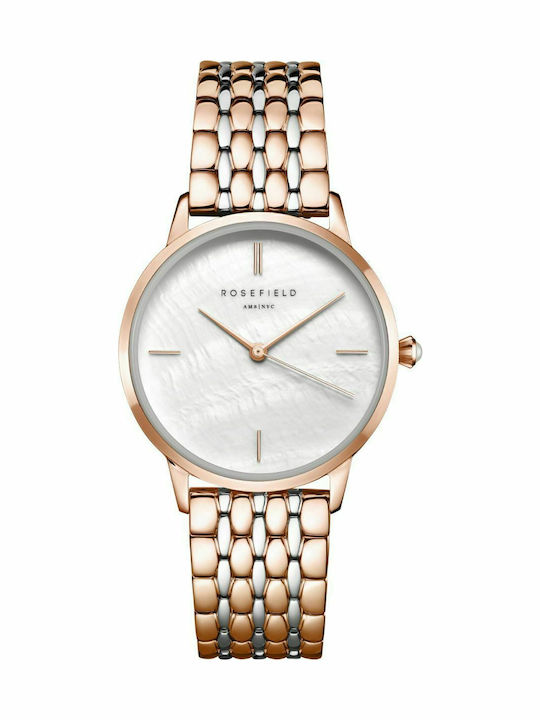 Rosefield The Pearl Damen Uhr mit Rose Gold Metallarmband RMRSR