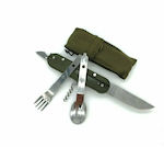 Cutlery for Camping Folding Camping Cutlery Set Khaki