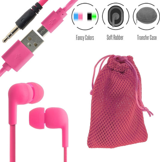 Ακουστικά Ψείρες In Ear Stereo Hi-Fi Ροζ