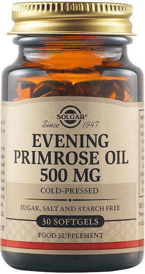 Solgar Evening Primrose Oil 500mg Supplement for Menopause 30 Softgels