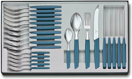 Victorinox Swiss Modern Σετ Μαχαιροπίρουνα Μπλε 24τμχ