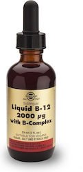 Solgar Liquid B-12 With B-Complex Vitamin für Energie & das Immunsystem 2000mg 2000mcg 59ml
