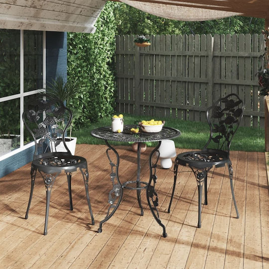 Garten- und Outdoor-Möbelsets für kleinen Raum 3 Stück Schwarz