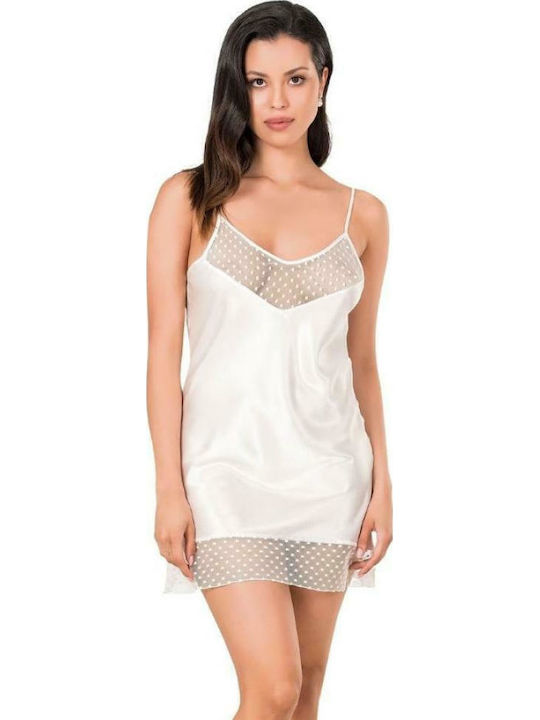 Moongirl Summer Satin Women's Nightdress White