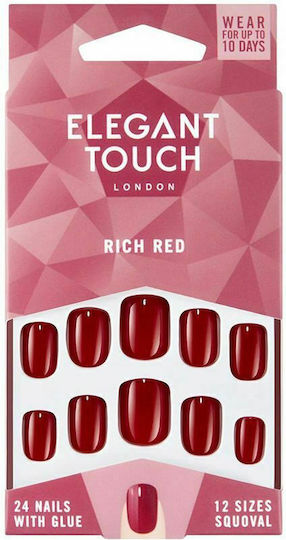 Elegant Touch Tips Unghii False în Culoarea Burgundy 24buc