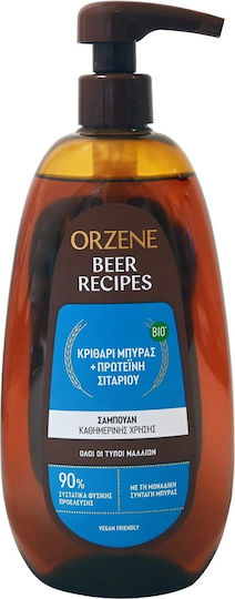 Orzene Bio Beer Recipes Pump Σαμπουάν Ενυδάτωσης & Λάμψης για Κανονικά Μαλλιά 750ml