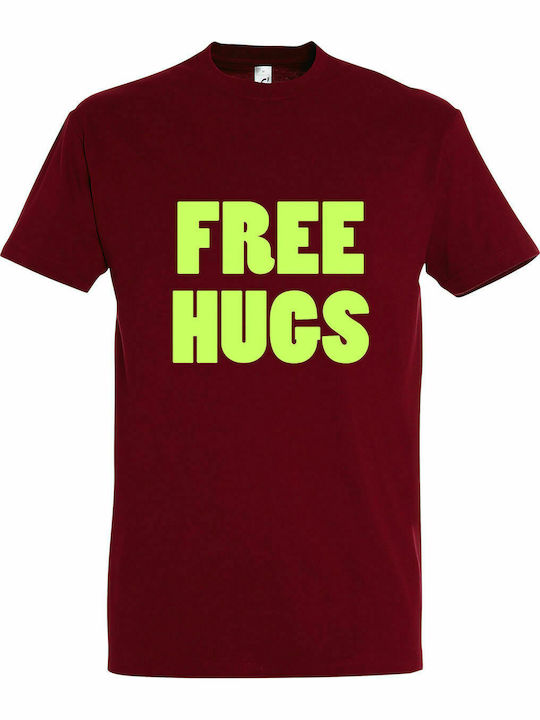 Unisex-T-Shirt " FREE HUGS ", Chili