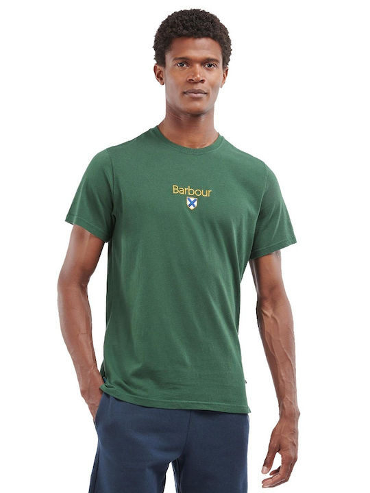 Barbour Ανδρικό T-shirt Χακί με Λογότυπο