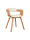 Dining Room Wooden Armchair Coffee / Cream 49x51x70cm