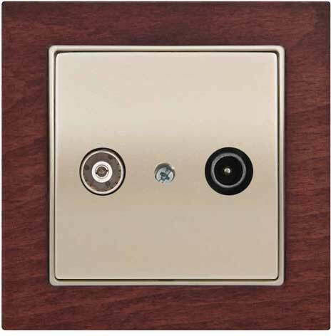 Mutlusan Elitra Plus TV- und Radiobuchse Terminal in Braun Farbe 10675