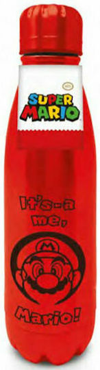 Pyramid International Nintendo Kids Water Bottle Thermos Super Mario Aluminium with Screw Cap Non Spill Red 540ml