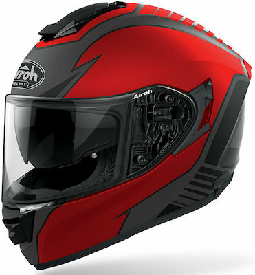 Airoh ST 501 Type Full Face Helmet with Sun Visor 1400gr Red Matt KR8968