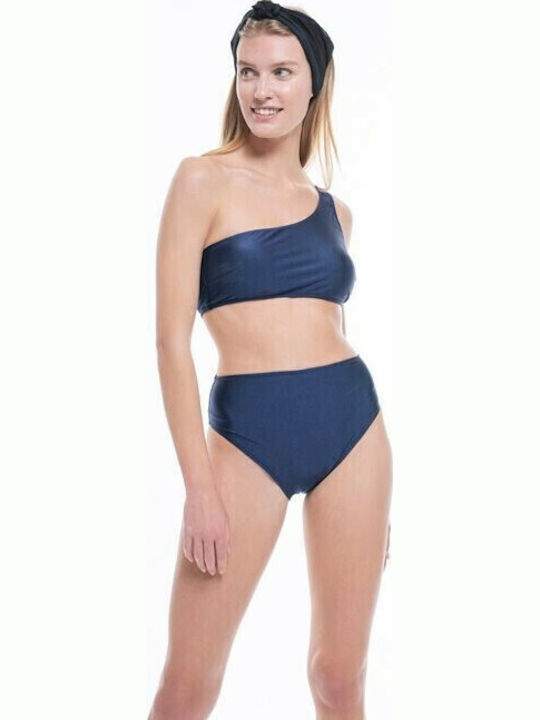 Pretty Me Aphrodite Bikini με έναν Ώμο Navy Μπλε