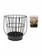 JK Home Decoration Μεταλλικό Καλάθι Αποθήκευσης Ξύλων 26.5x36.5x39cm Μαύρο