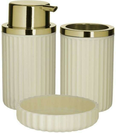Click Set Accesorii Pentru Baie Din Plastic Bej 3 Bucăți Click Set Accesorii Pentru Baie Din Plastic Bej 3 Bucăți