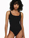 Blu4u One-Piece Swimsuit with Padding & Open Back Black