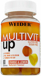 Weider Multivit Up Πολυβιταμίνη Πορτοκάλι Λεμόνι 80 ζελεδάκια