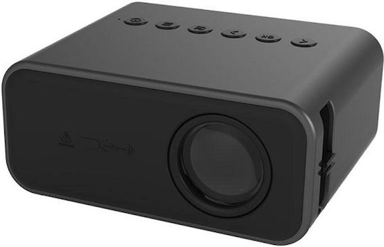 Wownect T500 Mini Projector LCD LED Lamp with Built-in Speakers White