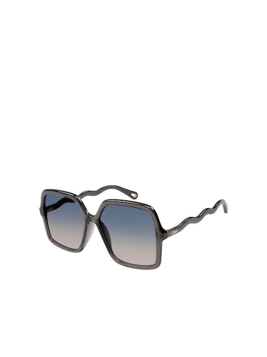 Chloe Women's Sunglasses with Gray Plastic Frame and Gray Gradient Lens CH0086S 001